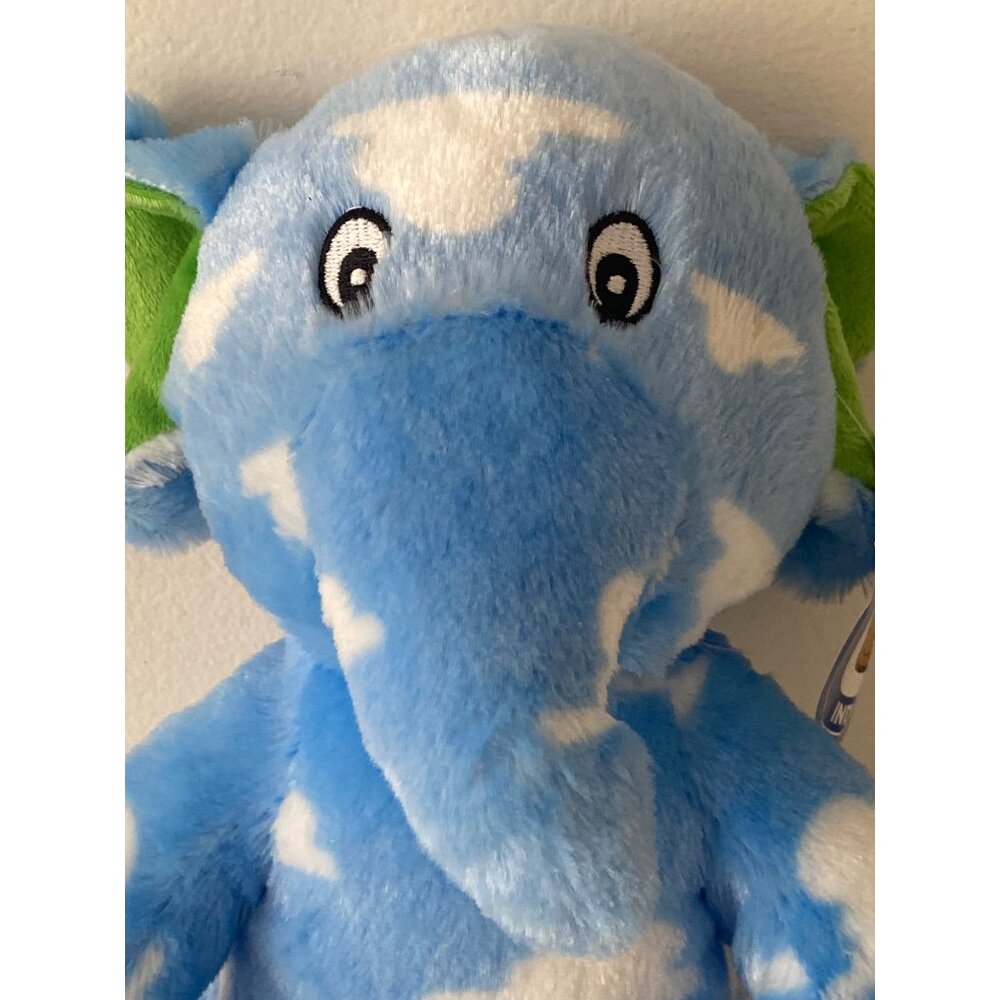 Elephant Green Ears Feet Blue White Clouds  World Plush Inc Claw Machine Prize - Picture 2 of 9